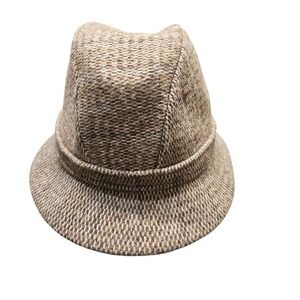Vintage Wool Tweed Fedora Hat Read Description